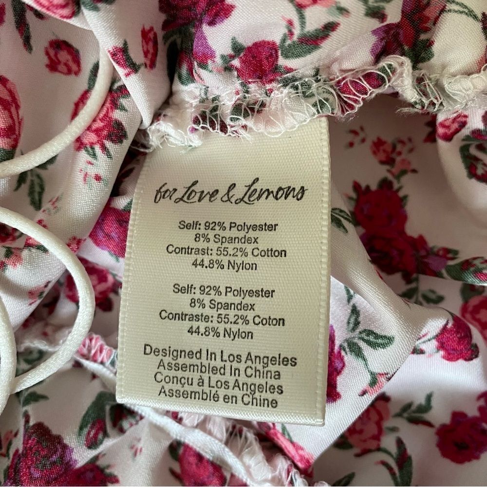 For Love and Lemons Melrose Silky Floral Bustier Coquette Mini Dress Size S - Picture 4 of 10